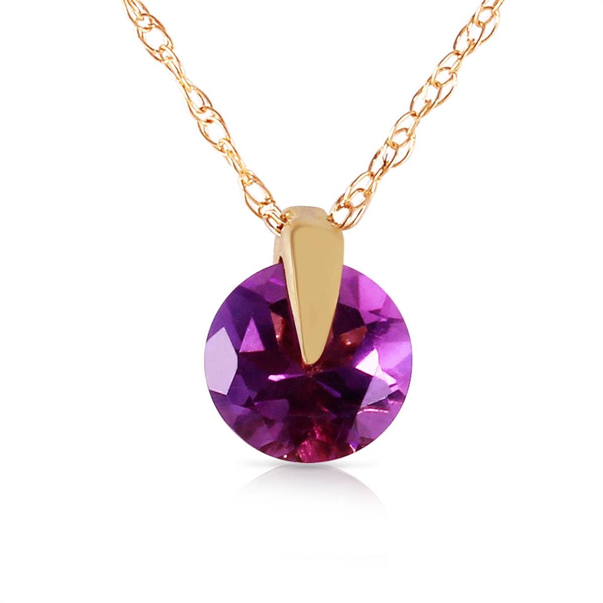 0.75 Carat 14K Solid Yellow Gold Saw It Coming Amethyst Necklace