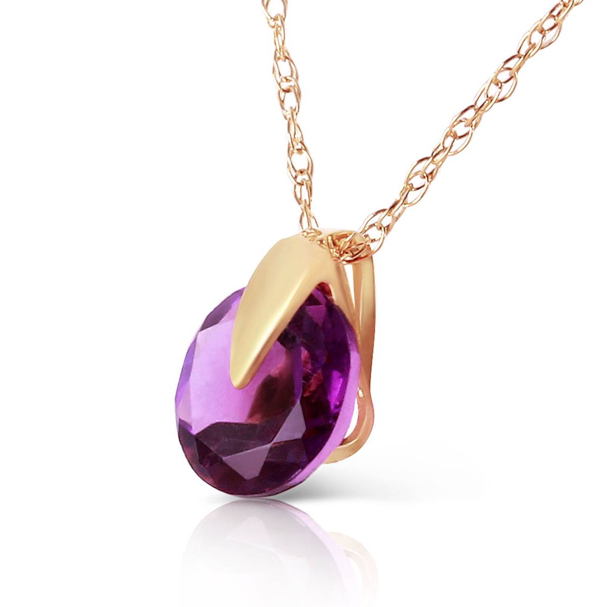 0.75 Carat 14K Solid Yellow Gold Saw It Coming Amethyst Necklace