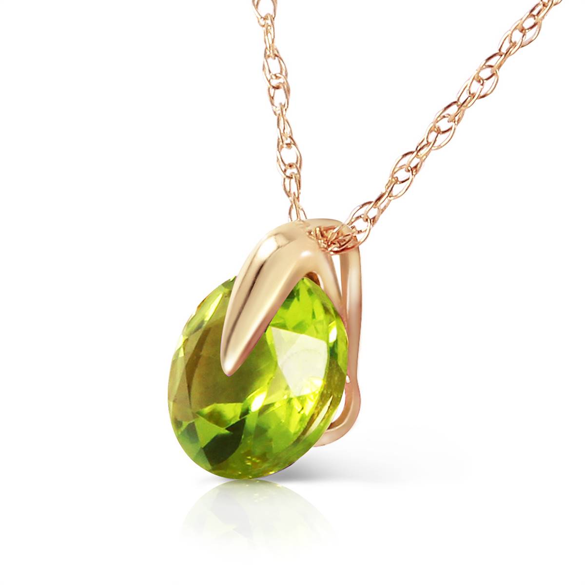 1 Carat 14K Solid Yellow Gold Wonders Of Love Peridot Necklace