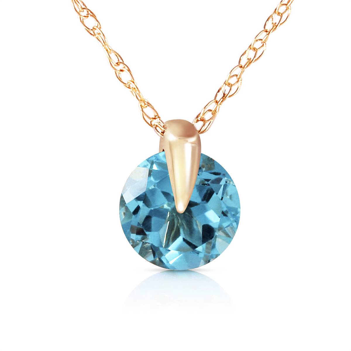 1 Carat 14K Solid Yellow Gold Express Yourself Blue Topaz Necklace