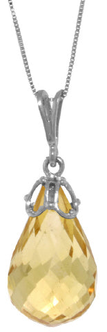 7 Carat 14K Solid Yellow Gold Inherent Simplicity Citrine Necklace