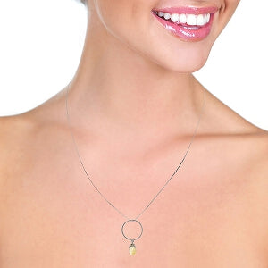 3 Carat 14K Solid White Gold Heart Made Sweet Citrine Necklace