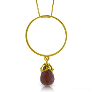 3 Carat 14K Solid Yellow Gold Charming Spectator Garnet Necklace