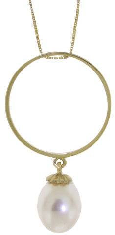 4 Carat 14K Solid White Gold Necklace Briolette Pearl
