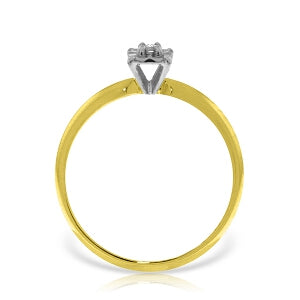0.03 Carat 14K Solid Yellow Gold Solitaire Ring 0.05 Carat Natural Diamond