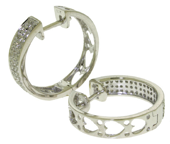 0.45 Carat 14K Solid White Gold Diamond In The Sky Diamond Earrings