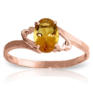 0.9 Carat 14K Solid Rose Gold Gigi Citrine Ring