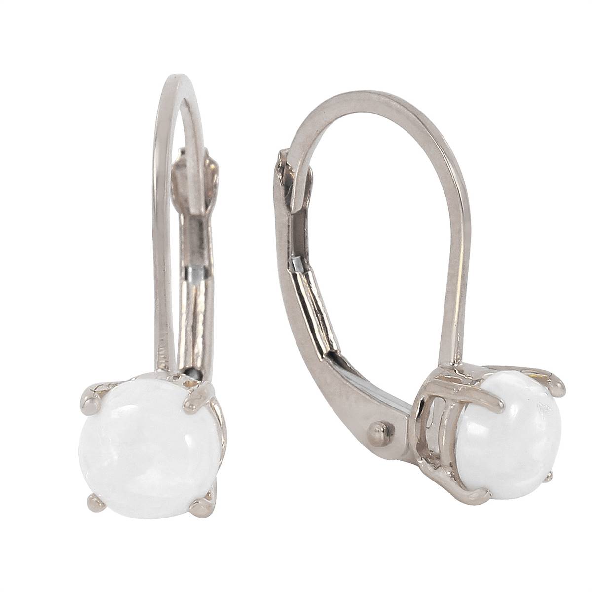 0.7 Carat 14K Solid White Gold Crme De La Crme Opal Earrings
