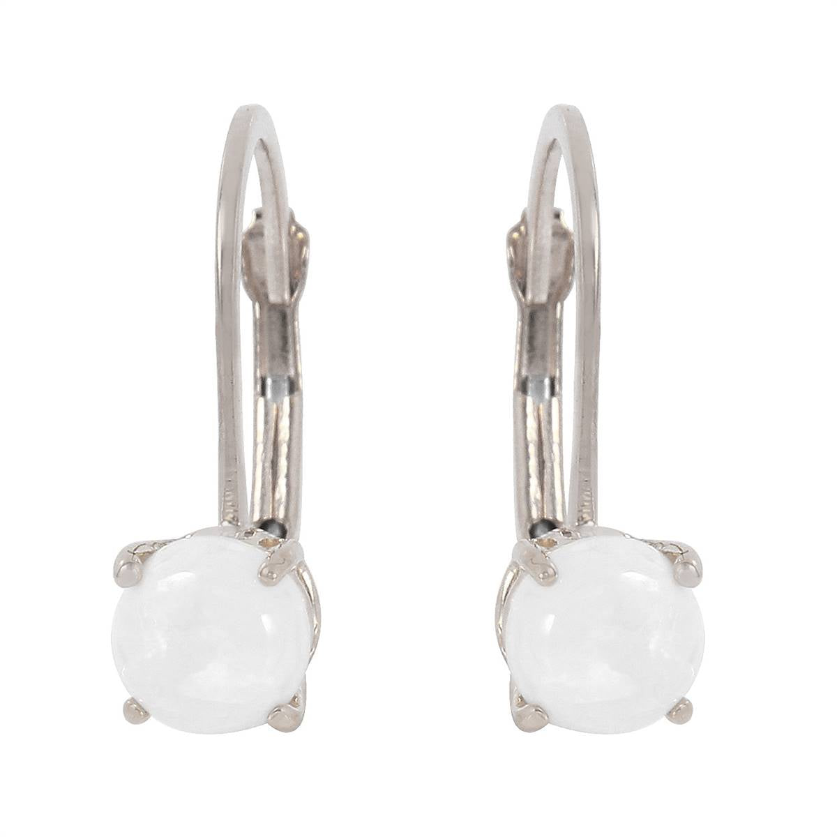 0.7 Carat 14K Solid White Gold Crme De La Crme Opal Earrings
