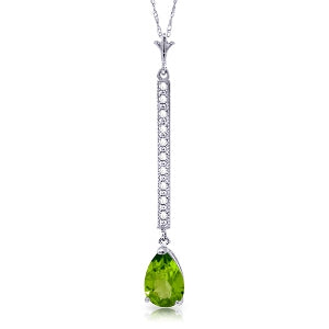 1.8 Carat 14K Solid White Gold Dreams To Dream Peridot Topaz Diamond Necklace