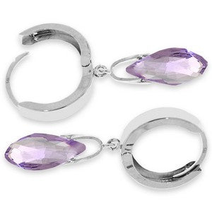 6 Carat 14K Solid White Gold Sea Of Purple Amethyst Earrings