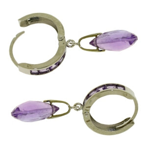 6.85 Carat 14K Solid Yellow Gold Changeling Amethyst Earrings