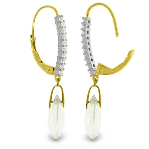 6.3 Carat 14K Solid Yellow Gold Cordelia White Topaz Diamond Earrings