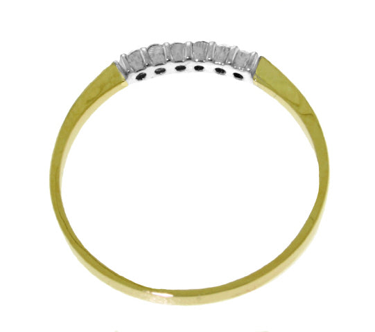 0.11 Carat 14K Solid Yellow Gold Picture Perfect Sapphire Diamond Ring