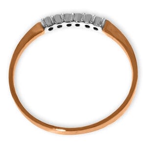 0.11 Carat 14K Solid Rose Gold Love Band Sapphire Diamond Ring
