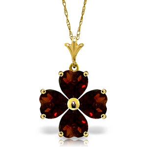 3.8 Carat 14K Solid Yellow Gold Femme Fatale Garnet Necklace