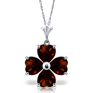 3.8 Carat 14K Solid White Gold Sugar Sweet Garnet Necklace