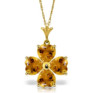 3.8 Carat 14K Solid Yellow Gold Joy Of My Life Citrine Necklace