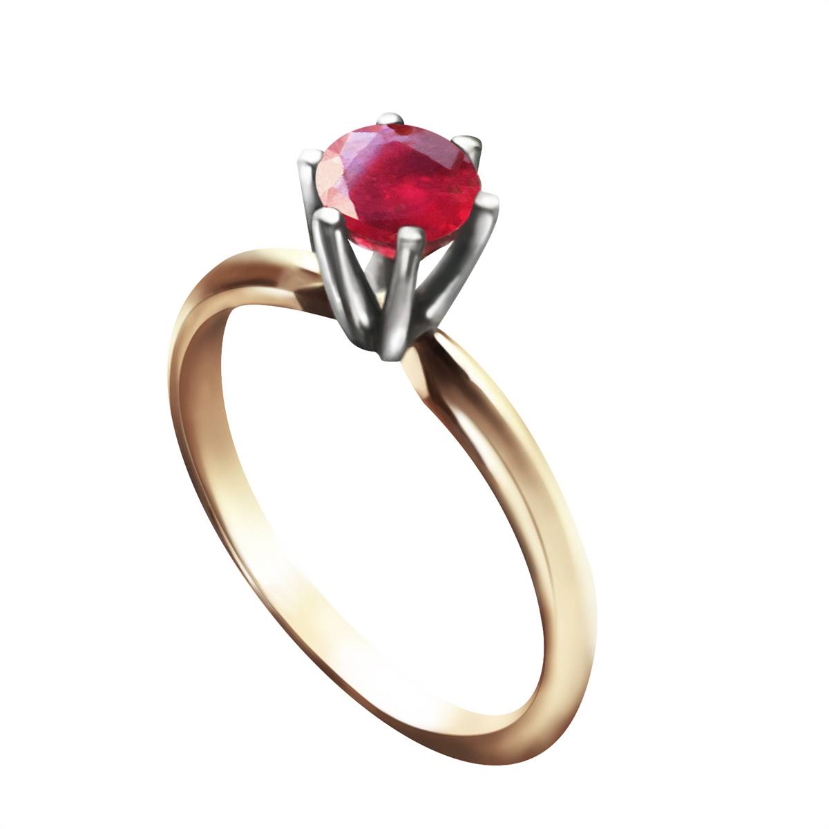 0.65 Carat 14K Solid Yellow Gold Solitaire Ring Natural Ruby