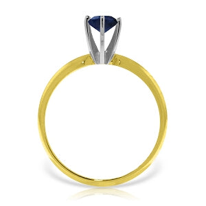 0.65 Carat 14K Solid Yellow Gold Solitaire Ring Natural Sapphire