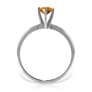0.65 Carat 14K Solid White Gold Solitaire Ring Natural Citrine