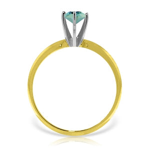 0.65 Carat 14K Solid Yellow Gold Solitaire Ring Natural Blue Topaz
