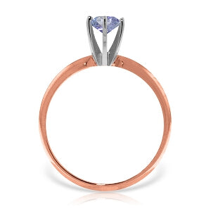 14K Solid Rose Gold Solitaire Ring w/ Natural Tanzanite