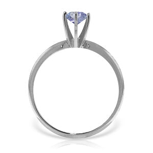 0.65 Carat 14K Solid White Gold Solitaire Ring Natural Tanzanite