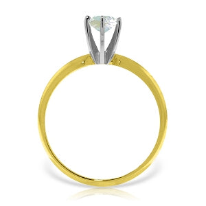 0.65 Carat 14K Solid Yellow Gold Solitaire Ring Natural Aquamarine