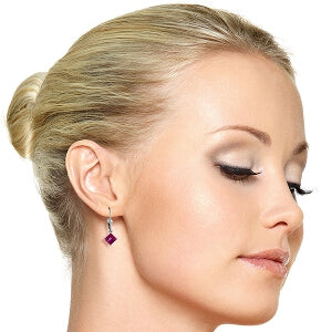 3.2 Carat 14K Solid White Gold Rely On Me Pink Topaz Earrings