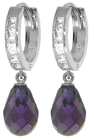 11.1 Carat 14K Solid White Gold No Deception Cubic Zirconia Earrings