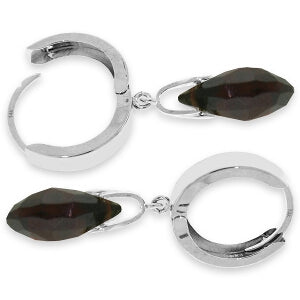 6 Carat 14K Solid White Gold Veiled Love Garnet Earrings