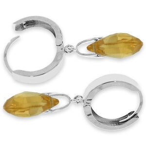 6 Carat 14K Solid White Gold Perceptions Citrine Earrings