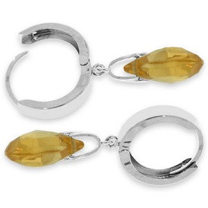 6 Carat 14K Solid White Gold Perceptions Citrine Earrings