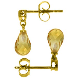 2.73 Carat 14K Solid Yellow Gold Breakthrough Citrine Diamond Earrings