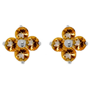 1.15 Carat 14K Solid Yellow Gold Trysts Of Summer Citrine Earrings