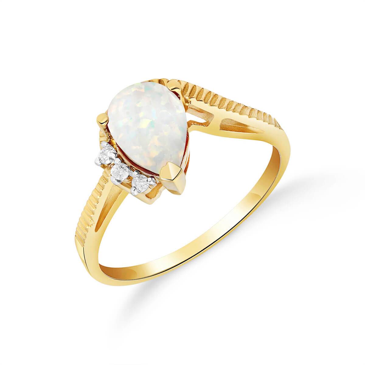 0.79 Carat 14K Solid Yellow Gold Deeper And Deeper Opal Diamond Ring