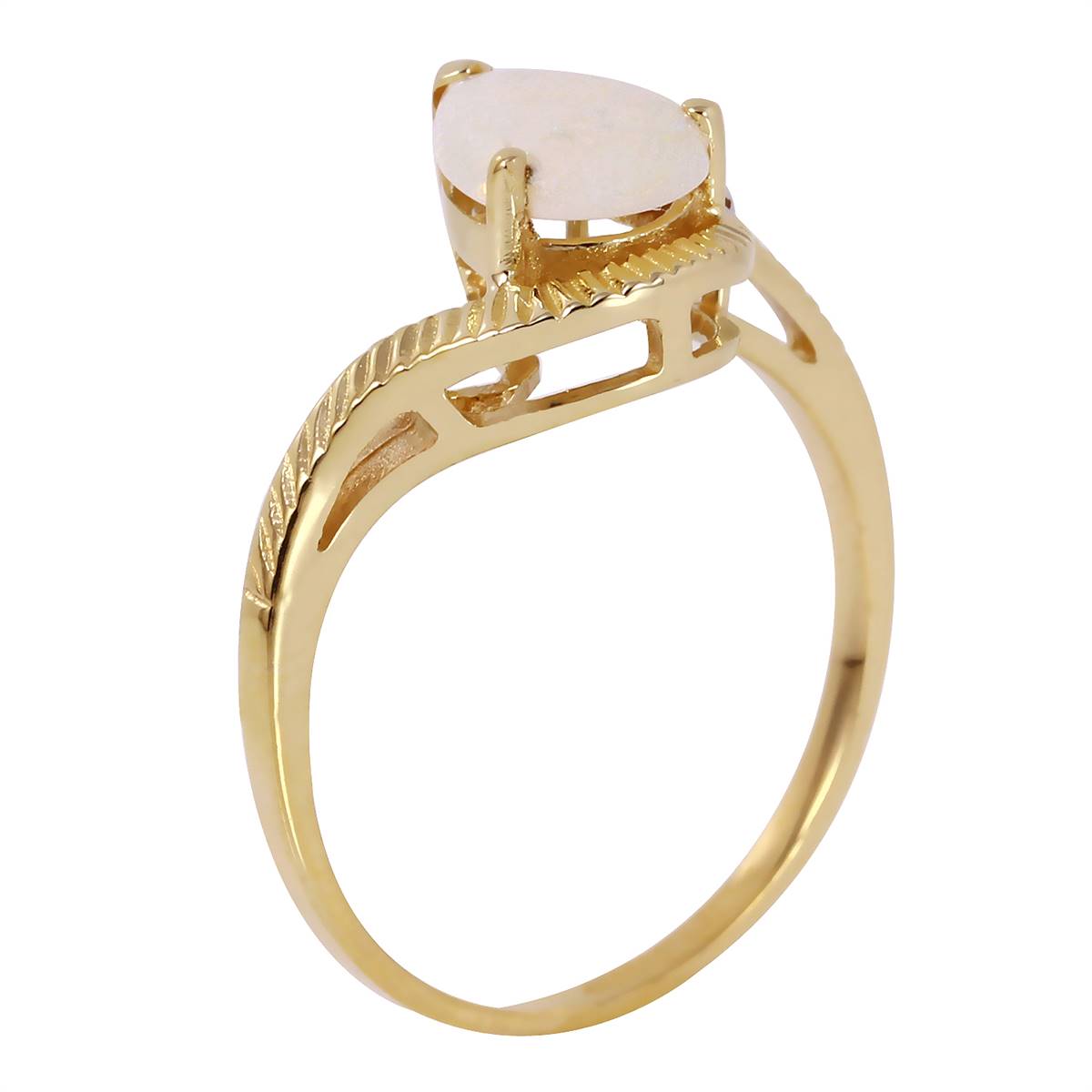 0.79 Carat 14K Solid Yellow Gold Deeper And Deeper Opal Diamond Ring