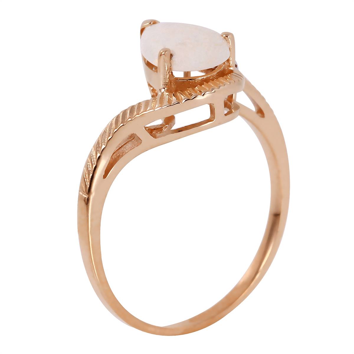 0.79 Carat 14K Solid Rose Gold Azur Opal Diamond Ring