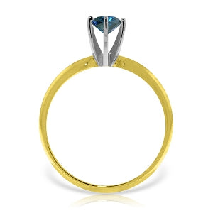 0.5 Carat 14K Solid Yellow Gold Solitaire Ring 0.50 Carat Natural Blue Diamond