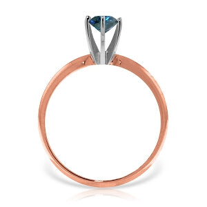 14K Solid Rose Gold Solitaire Ring w/ 0.50 Carat Natural Blue Diamond