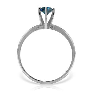 0.5 Carat 14K Solid White Gold Solitaire Ring 0.50 Carat Natural Blue Diamond