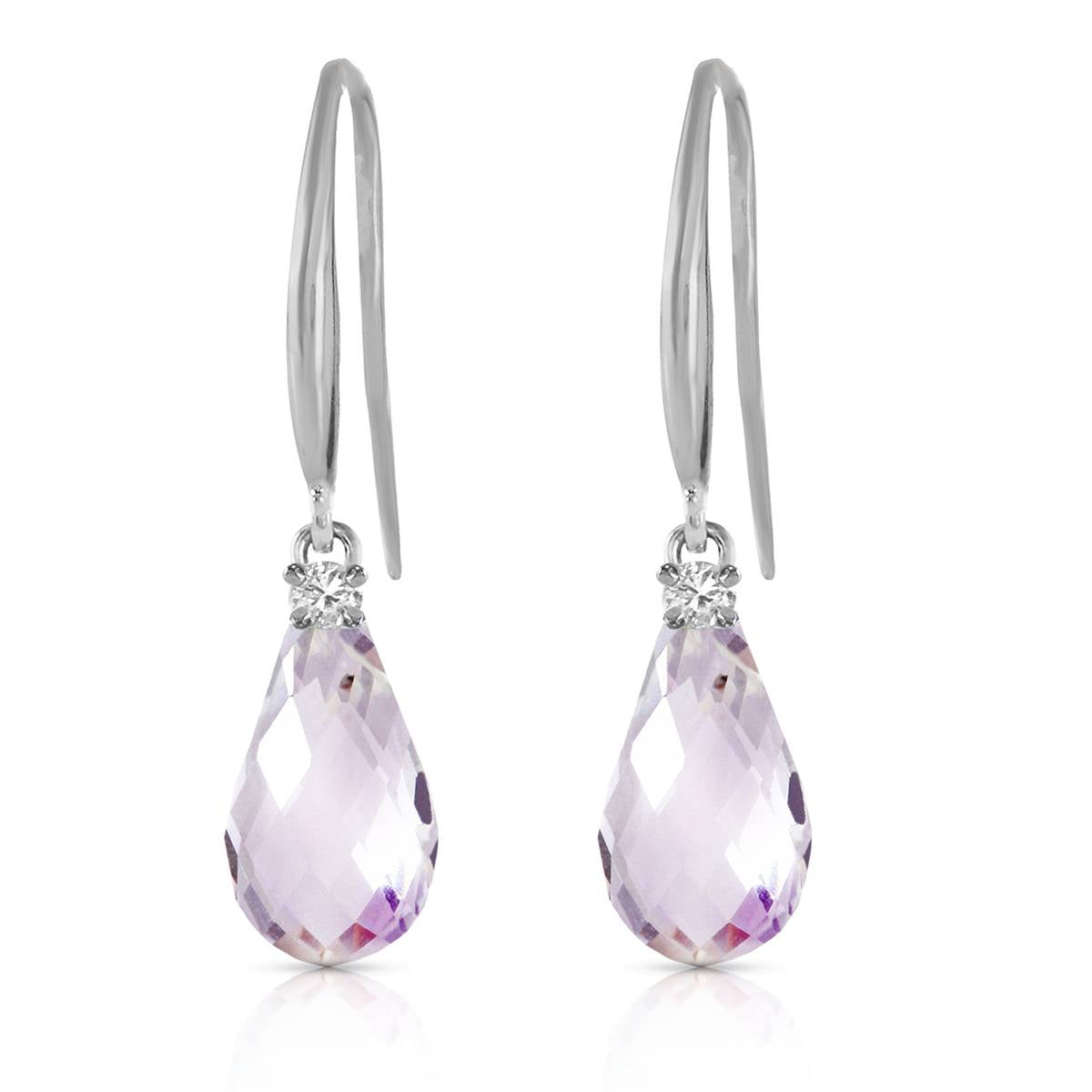 4.6 Carat 14K Solid White Gold Kiss Tenderness Pink Topaz Diamond Earrings