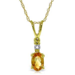 0.46 Carat 14K Solid Yellow Gold Lovemaking Citrine Diamond Necklace