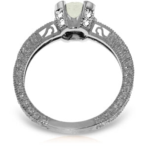 1.8 Carat 14K Solid White Gold Build Tomorrows Aquamarine Diamond Ring