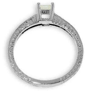 0.65 Carat 14K Solid White Gold Love For Granted Aquamarine Diamond Ring