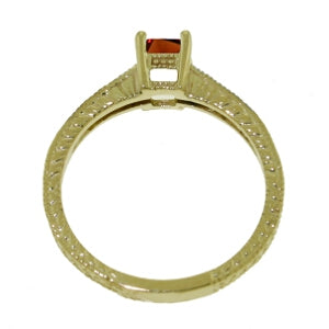 0.65 Carat 14K Solid Yellow Gold Life Partner Garnet Diamond Ring