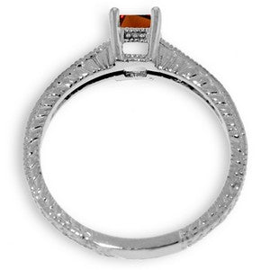 0.65 Carat 14K Solid White Gold Embrace Courage Garnet Diamond Ring
