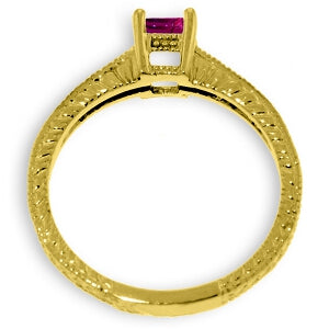 0.65 Carat 14K Solid Yellow Gold Superchic Pink Topaz Diamond Ring
