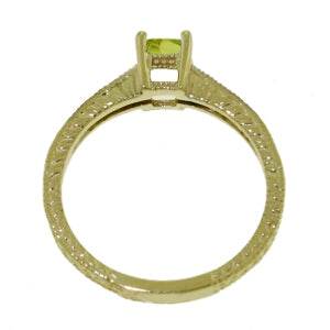 0.65 Carat 14K Solid Yellow Gold Drown In You Peridot Diamond Ring
